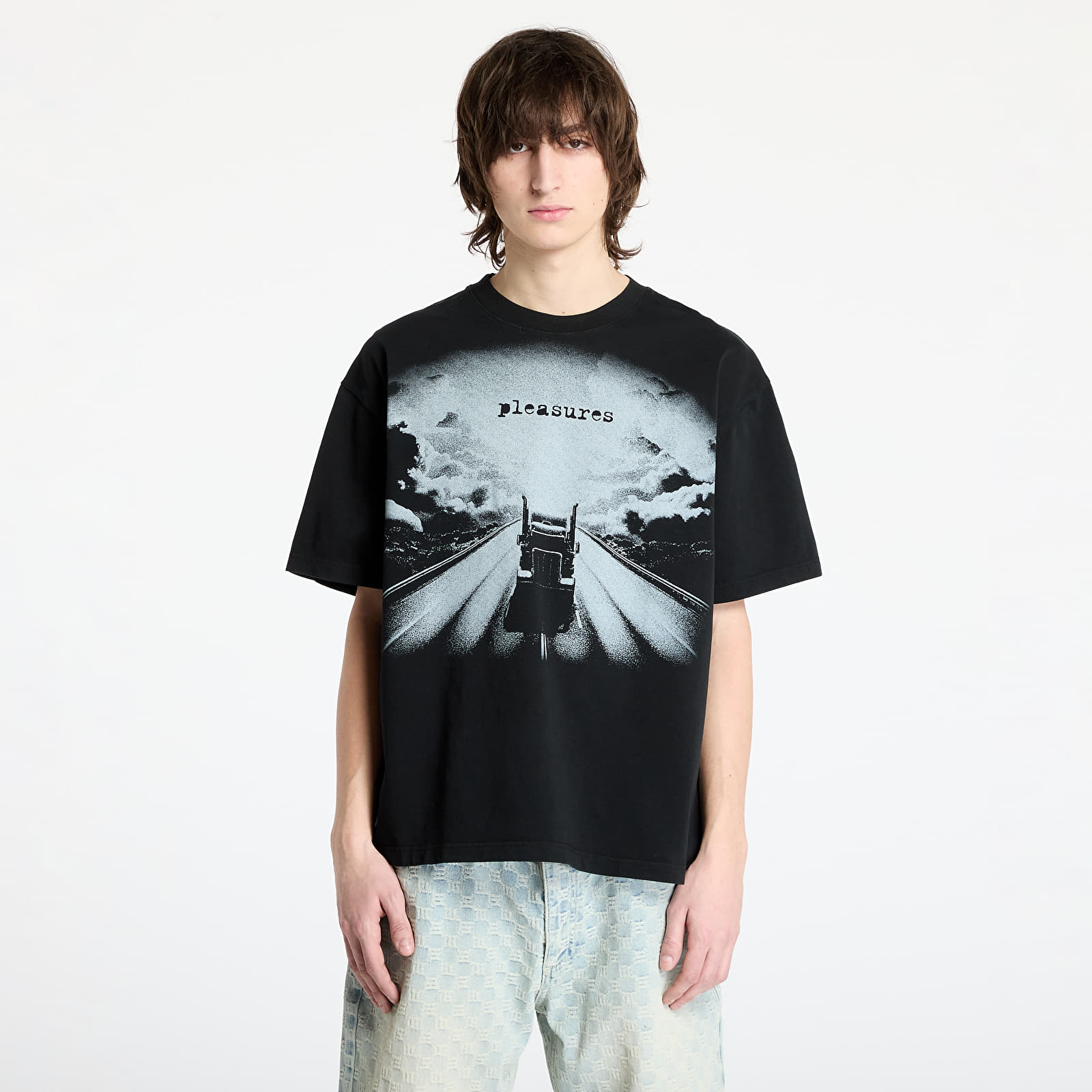 Men's T-shirts PLEASURES Truck Heavyweight T-Shirt Black