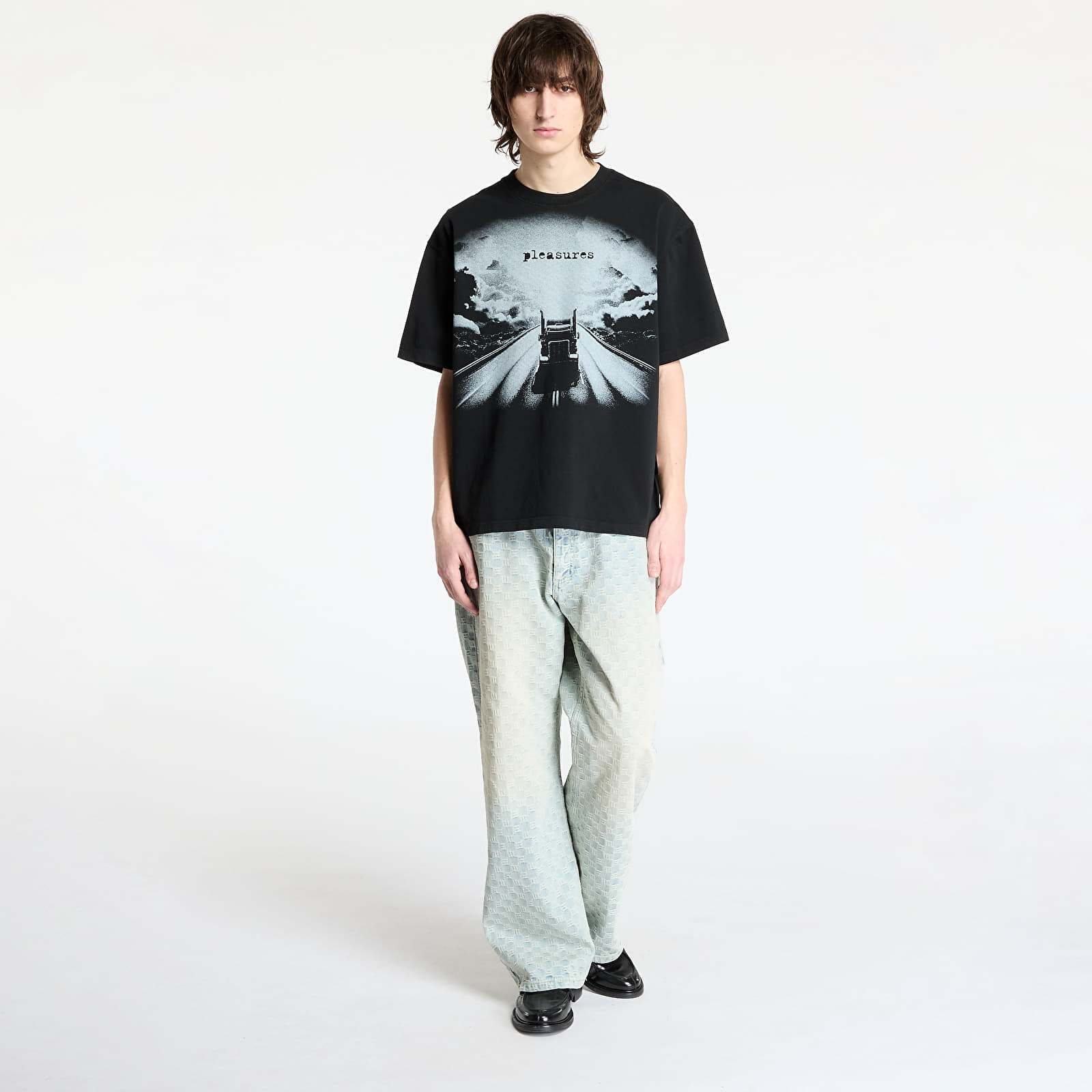 Men's T-shirts PLEASURES Truck Heavyweight T-Shirt Black