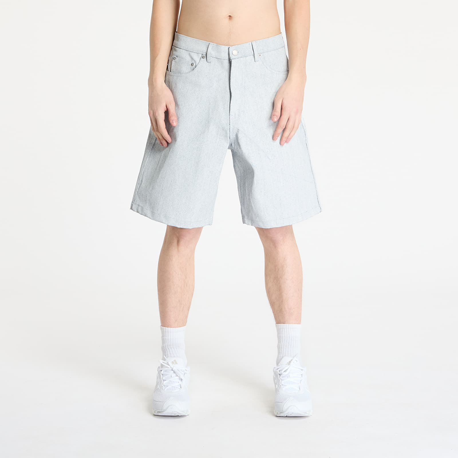 Men's shorts PLEASURES Whiteout Baggy Jorts Off White