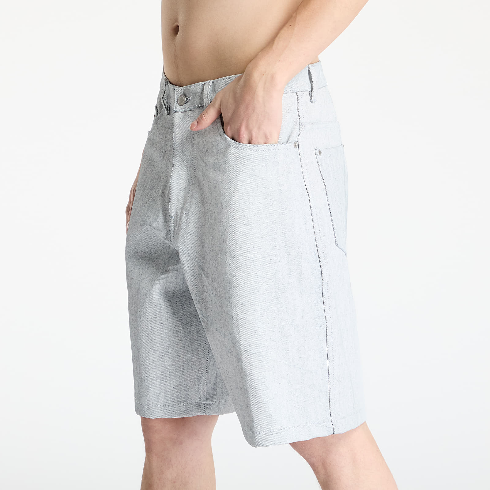 Men's shorts PLEASURES Whiteout Baggy Jorts Off White