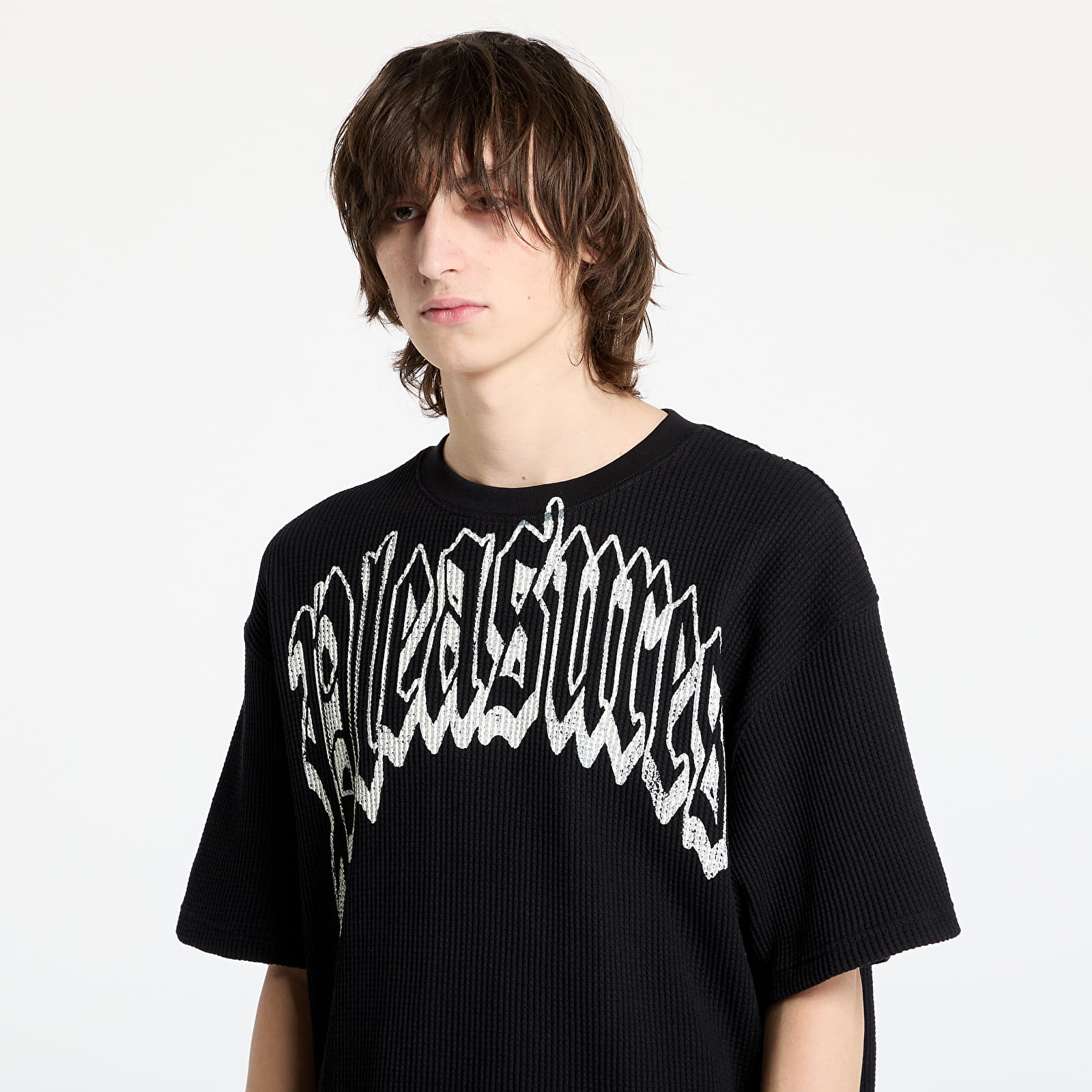 Men's T-shirts PLEASURES Twitch Waffle T-Shirt Black