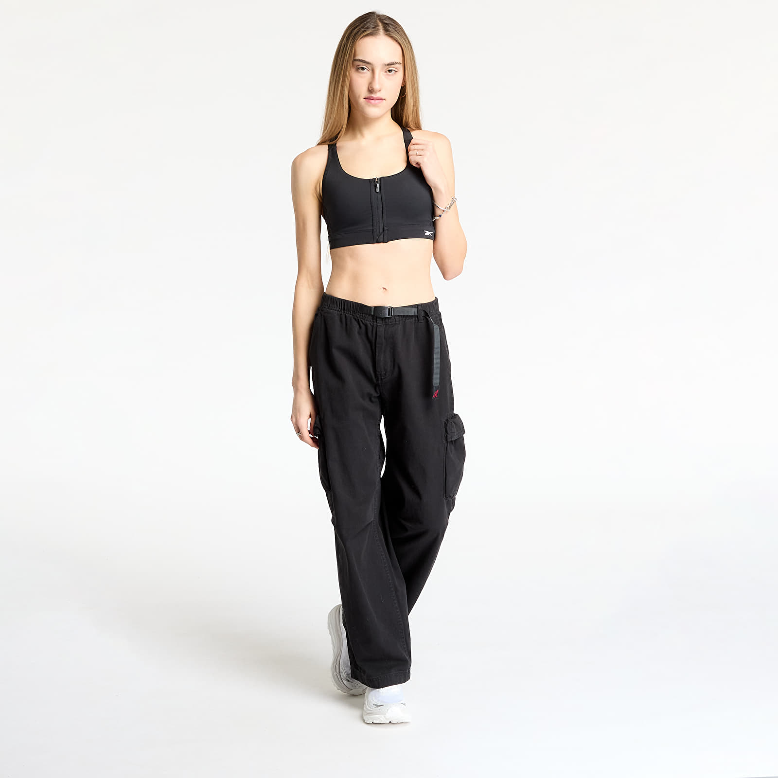 Modrčki Reebok Lux Front-Zip High Bralet Black
