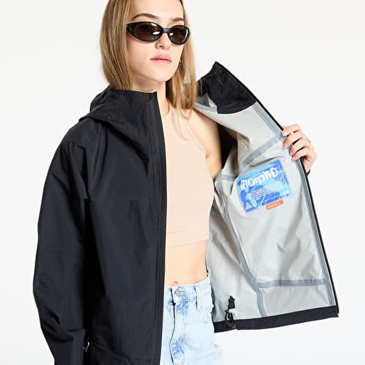 nike rain jacket women's black and white