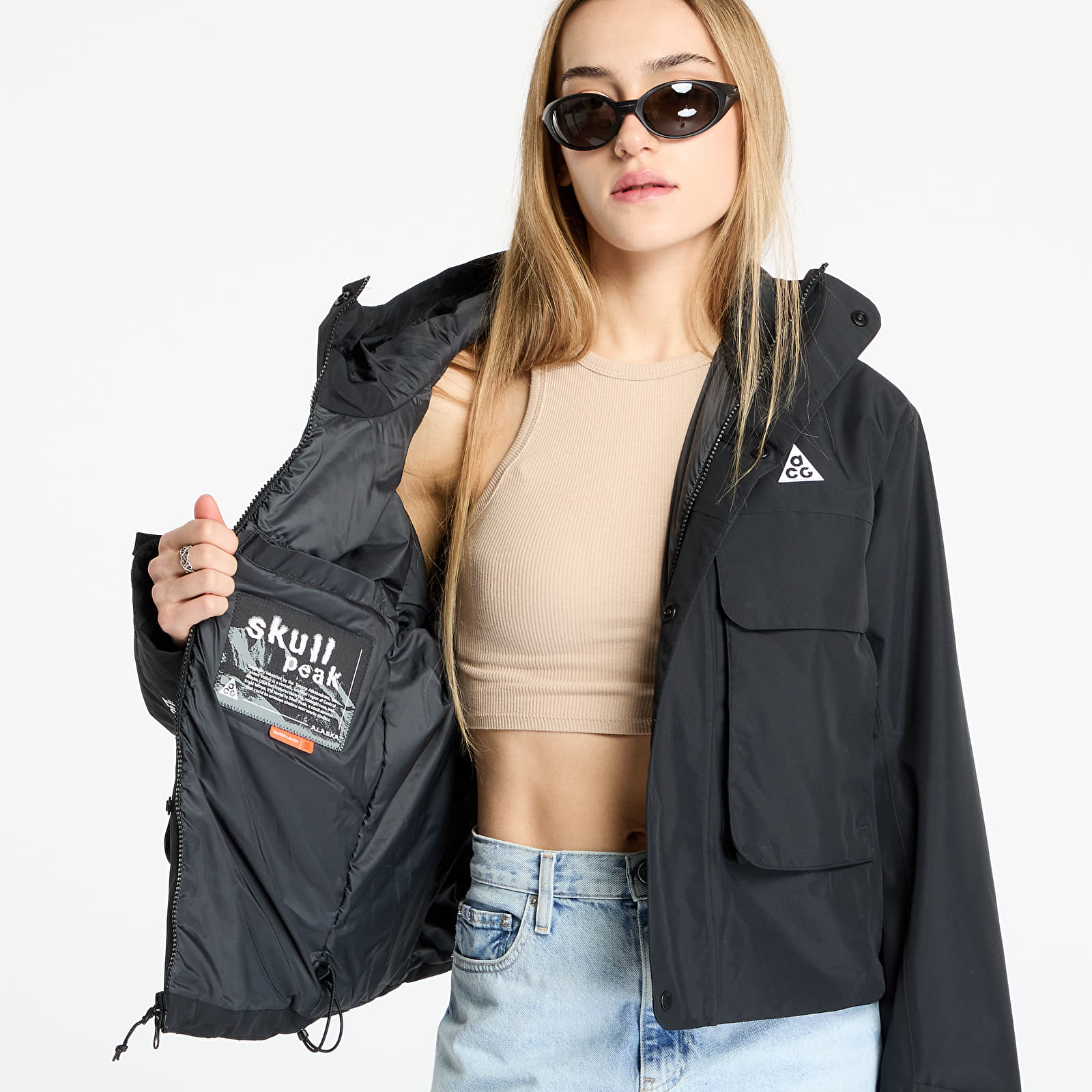 Chaquetas de mujer Nike ACG "Skull Peak" Women's Storm-FIT Jacket Black/ Anthracite/Black/ Summit White