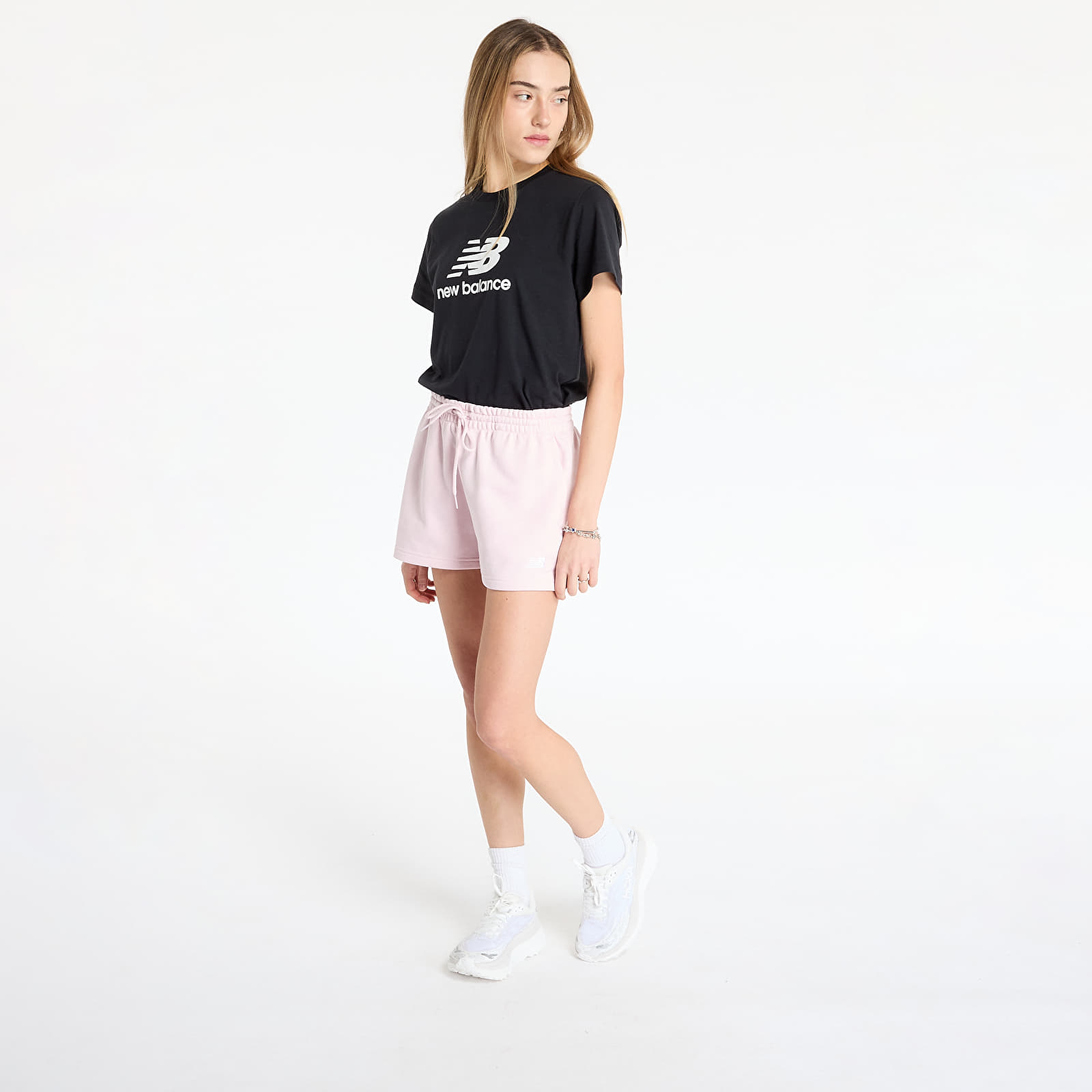 Šortky New Balance Sport Essentials French Terry Pink