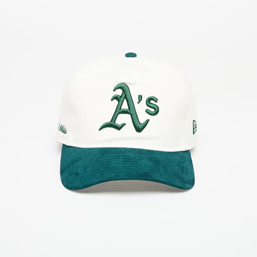 Kapa New Era Script Oakland Athletics Golfer Snapback Cap Ivory/ Dark Green