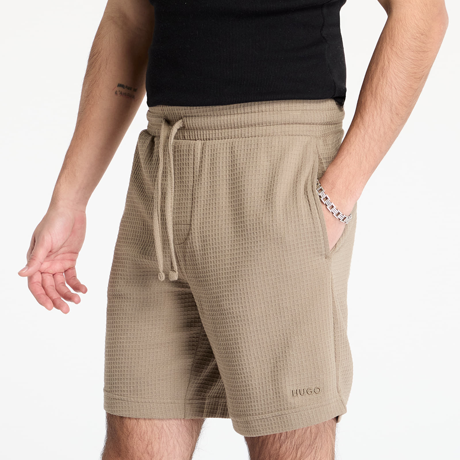 Pantalones cortos para hombre Hugo Boss Austin Shorts Olive