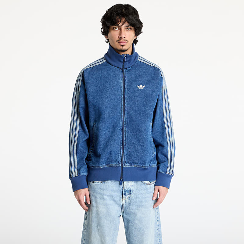 adidas Adicolor Denim Firebird Track Top Medium Blue Denim | Queens