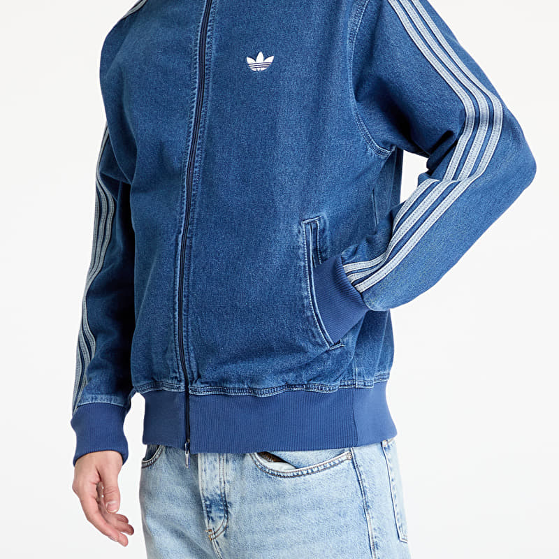 adidas Adicolor Denim Firebird Track Top Medium Blue Denim | Queens