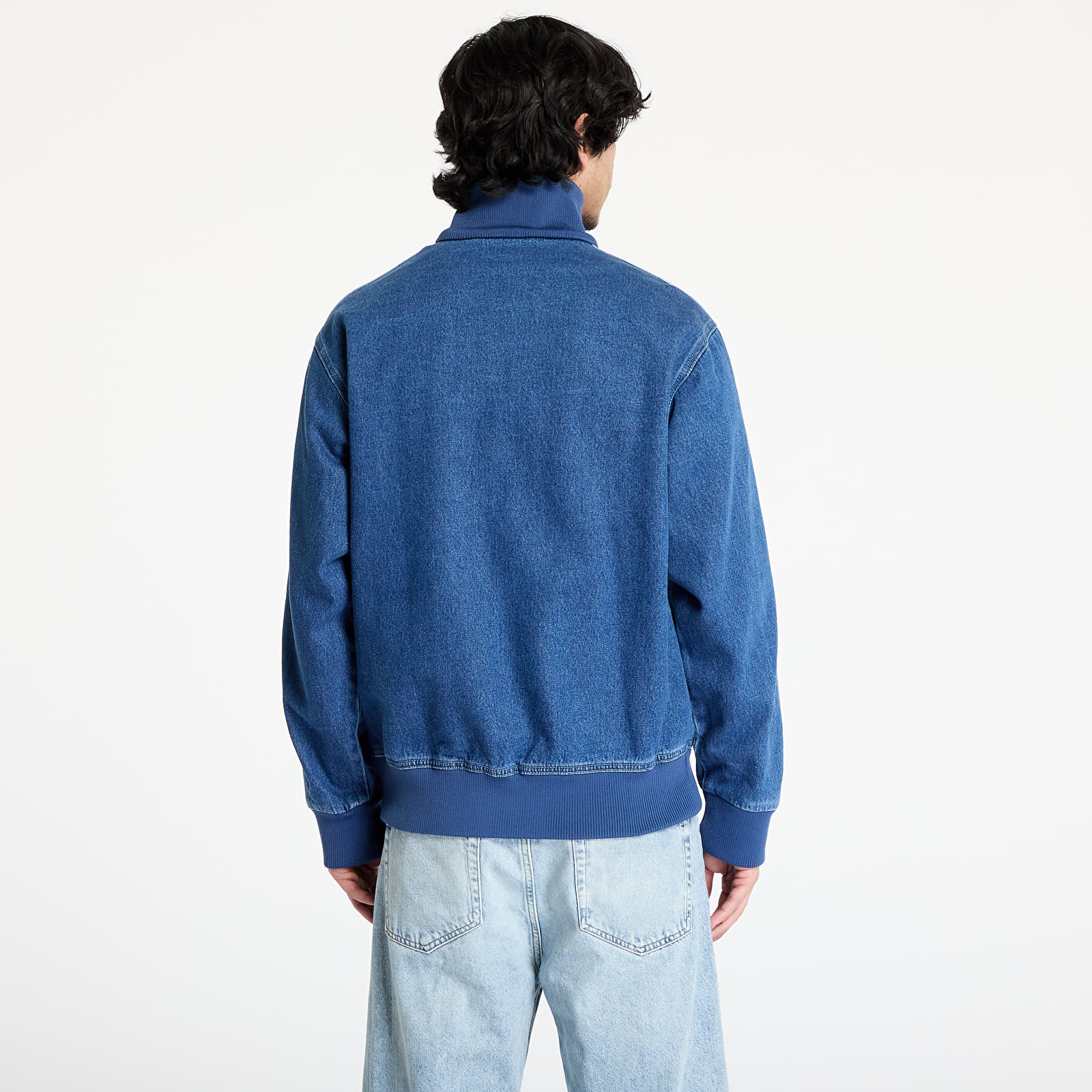 Férfi kabátok adidas Adicolor Denim Firebird Track Top Medium Blue Denim