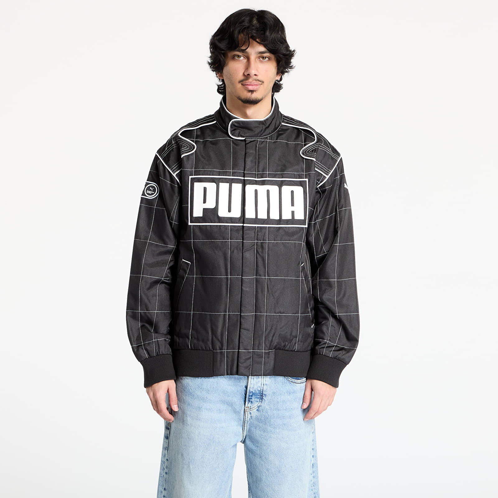 Men's windbreakers Puma Archive Seasonal Relaxed Racer Jacket PUMA Black