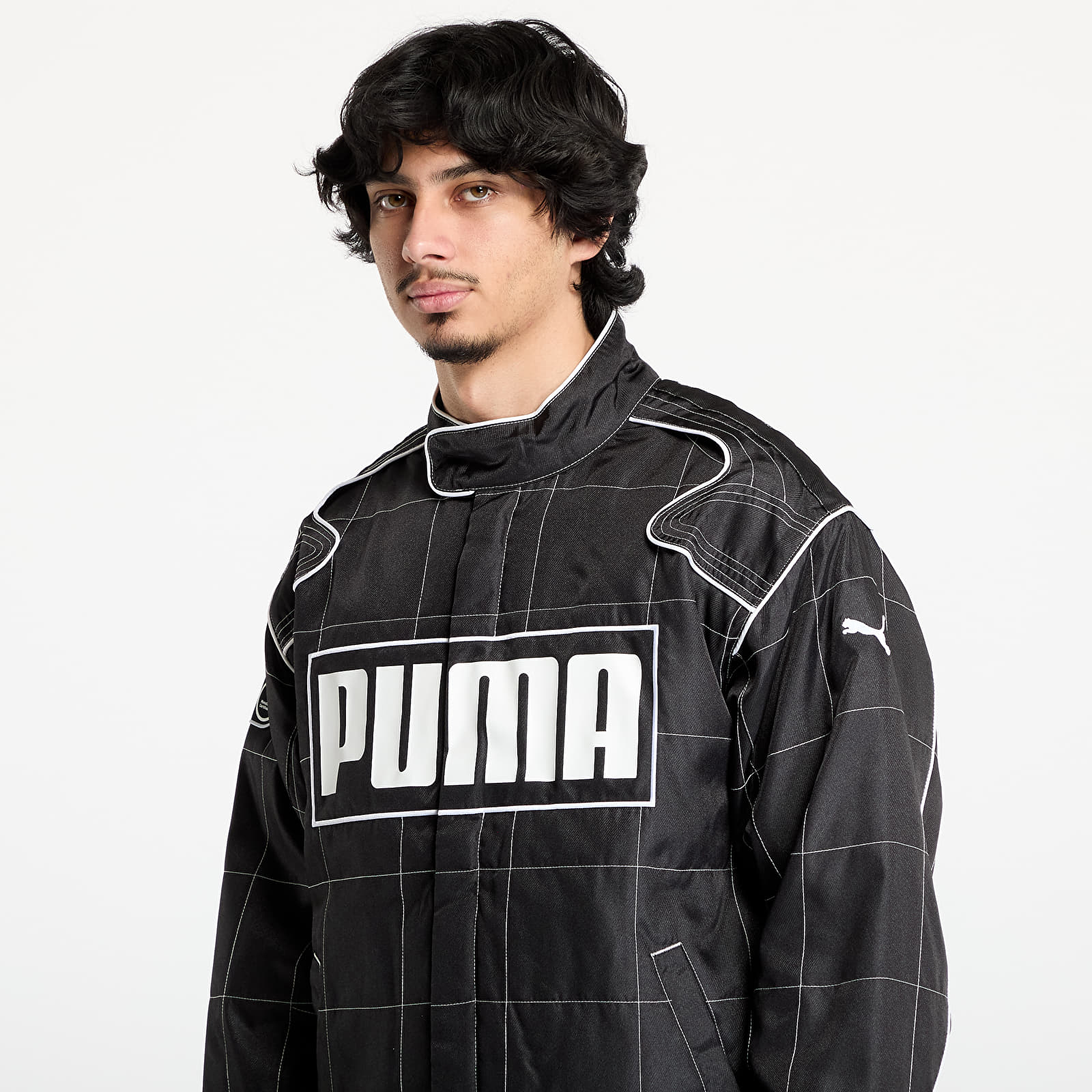 Men's windbreakers Puma Archive Seasonal Relaxed Racer Jacket PUMA Black