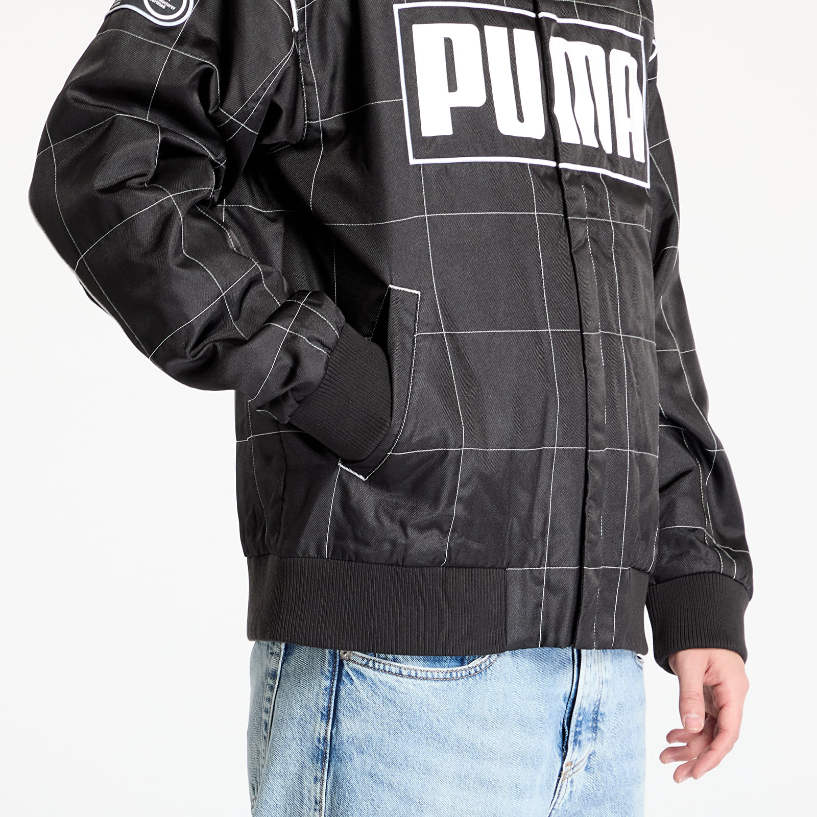 Men's windbreakers Puma Archive Seasonal Relaxed Racer Jacket PUMA Black