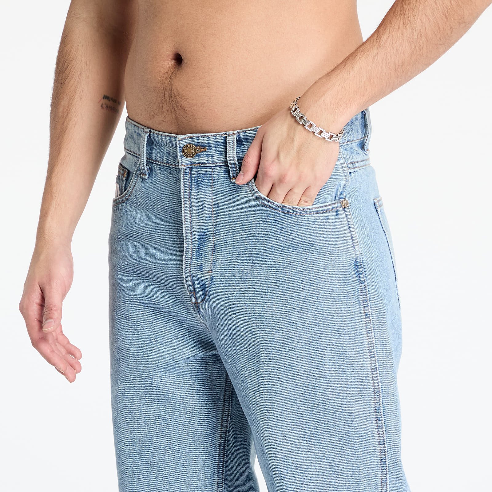 Dżinsy i spodnie Karl Kani Small Signature Baggy Five Pocket Denim Vintage Mid Blue