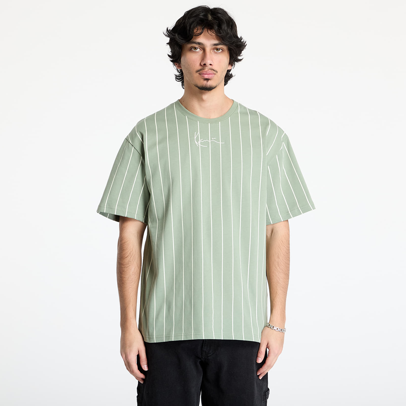 T-särgid Karl Kani Small Signature Essential Pinstripe Tee Green