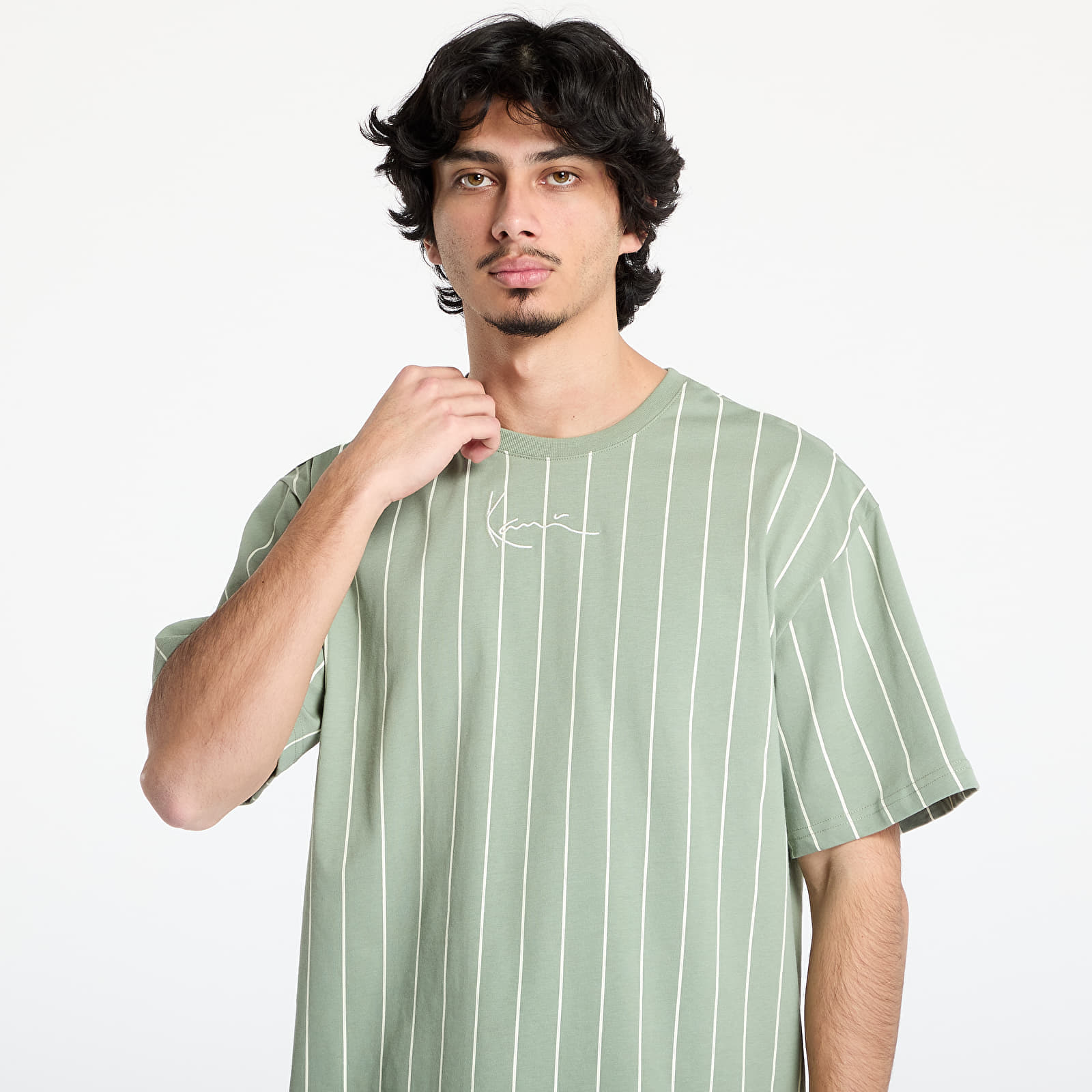 T-shirt Karl Kani Small Signature Essential Pinstripe Tee Green L