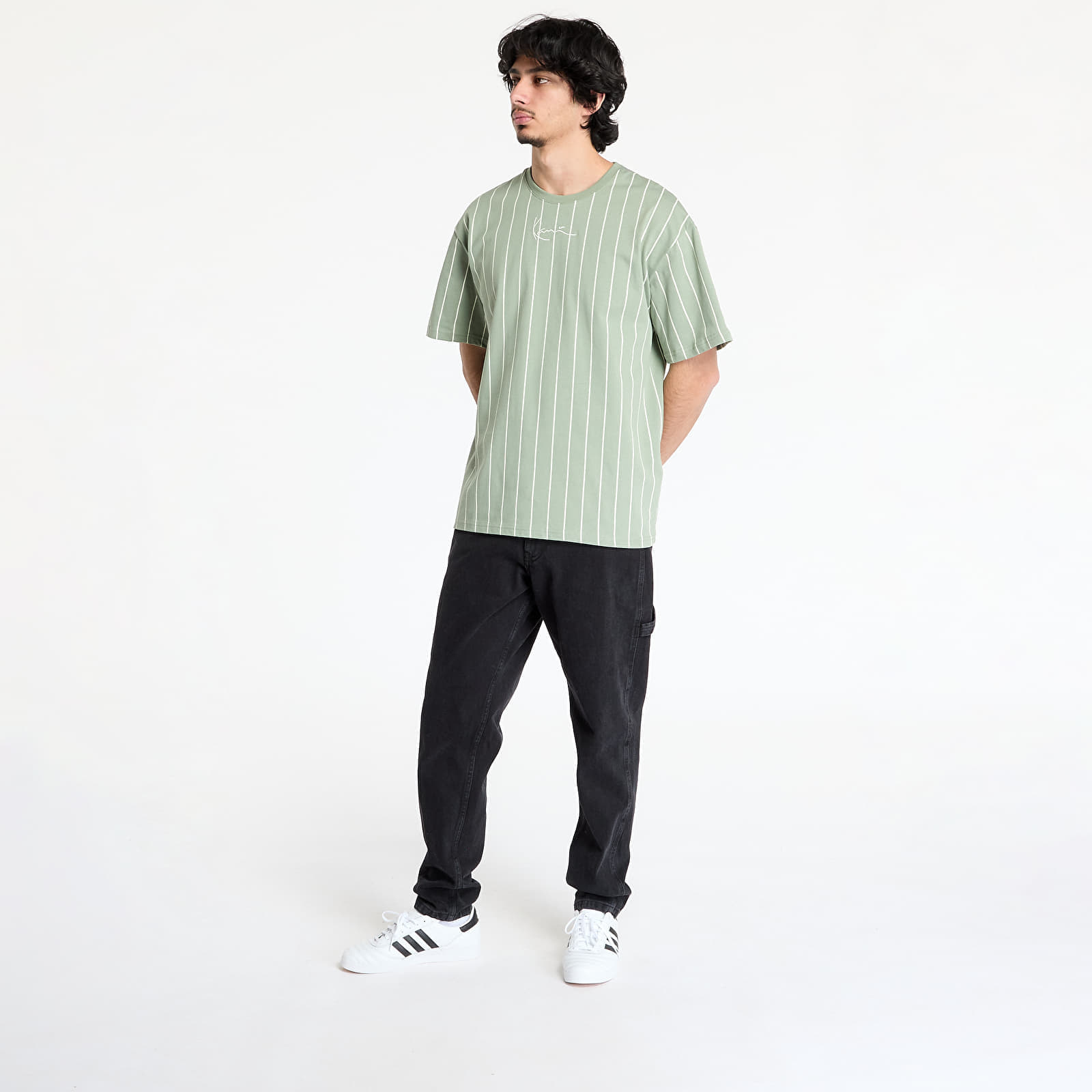 T-shirt Karl Kani Small Signature Essential Pinstripe Tee Green L