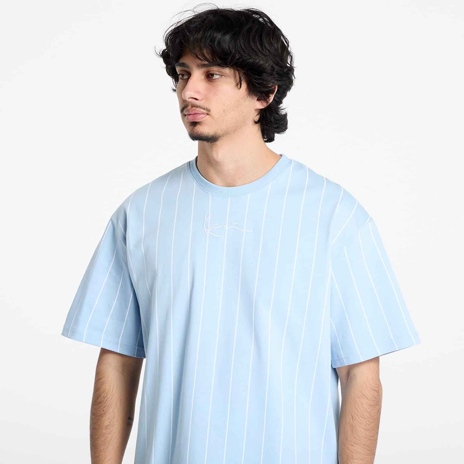 T-Shirts Karl Kani Small Signature Essential Pinstripe Tee Light Blue