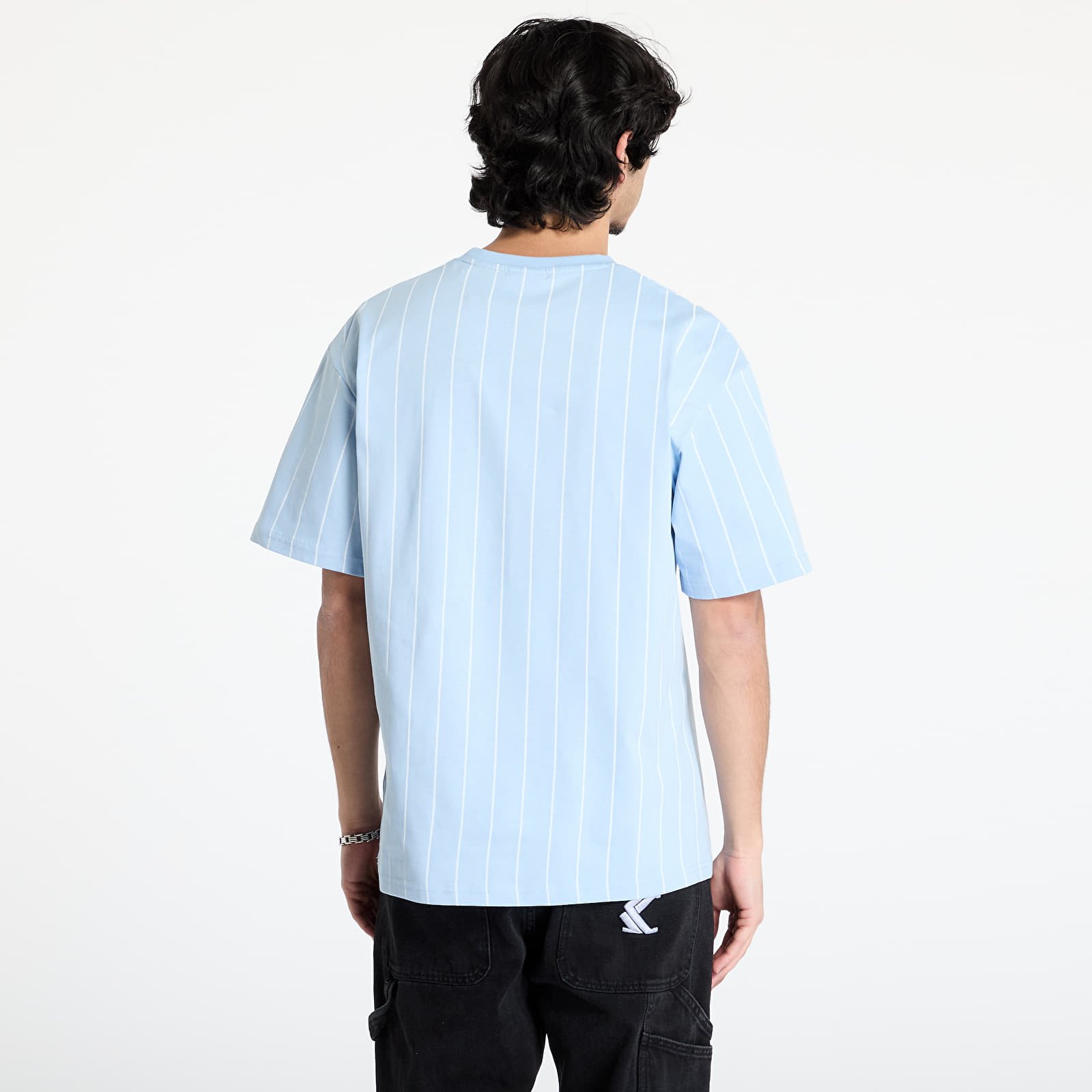 T-Shirts Karl Kani Small Signature Essential Pinstripe Tee Light Blue