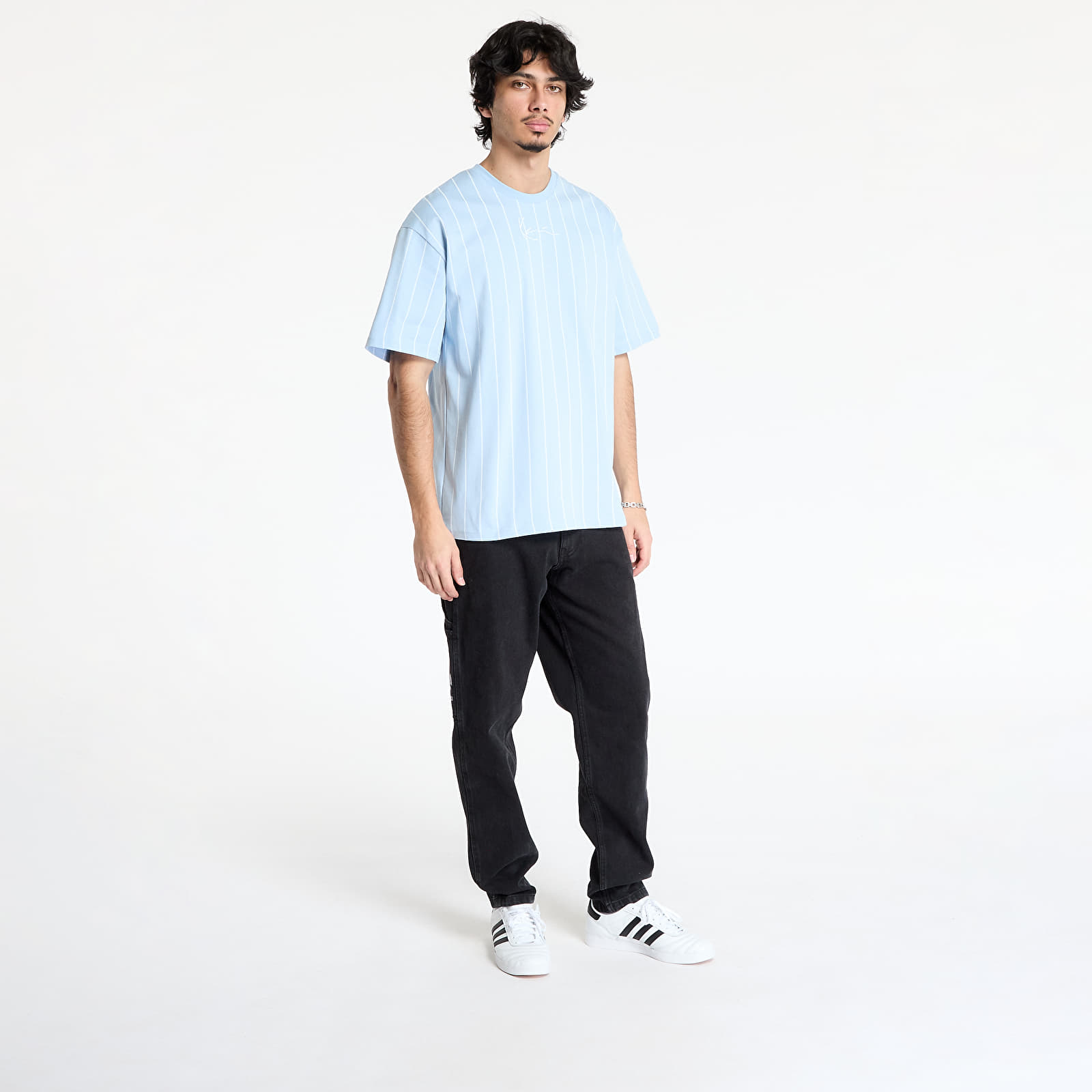T-Shirts Karl Kani Small Signature Essential Pinstripe Tee Light Blue