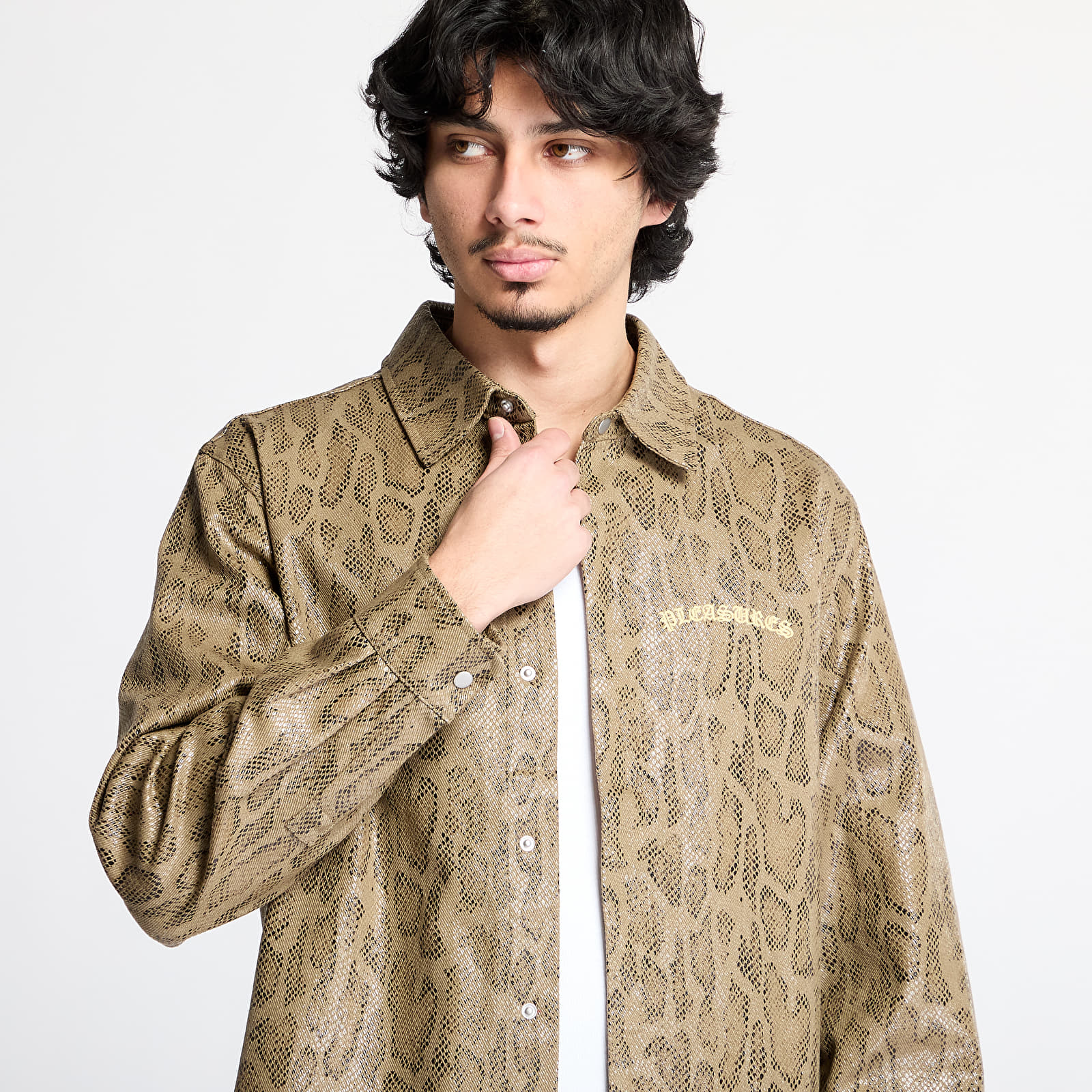 Hemden PLEASURES Anaconda Overshirt Brown