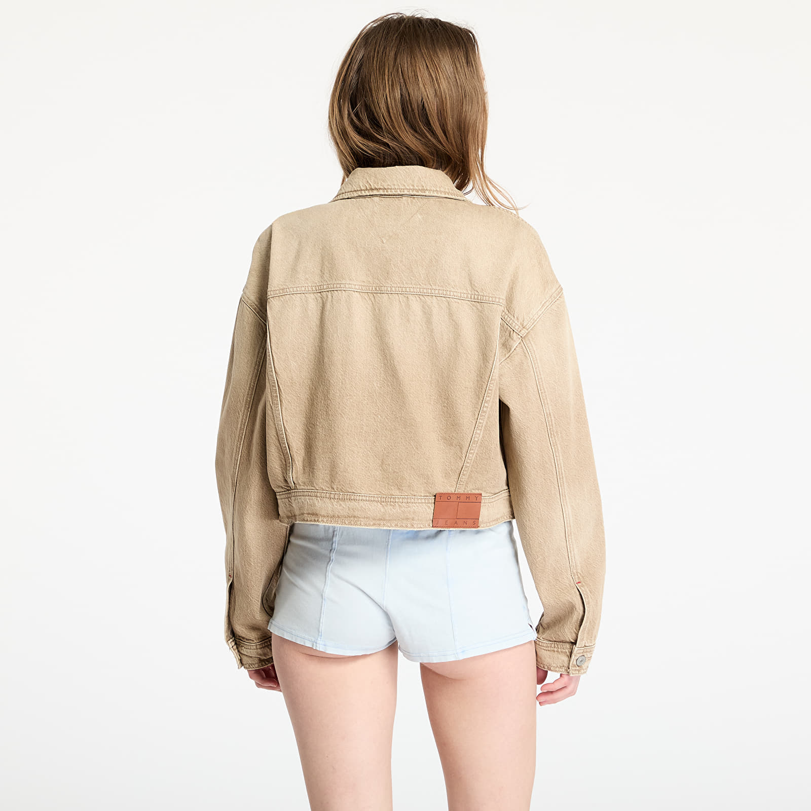 Ženske jakne Tommy Jeans Oversized Crop Trucker Jacket Denim