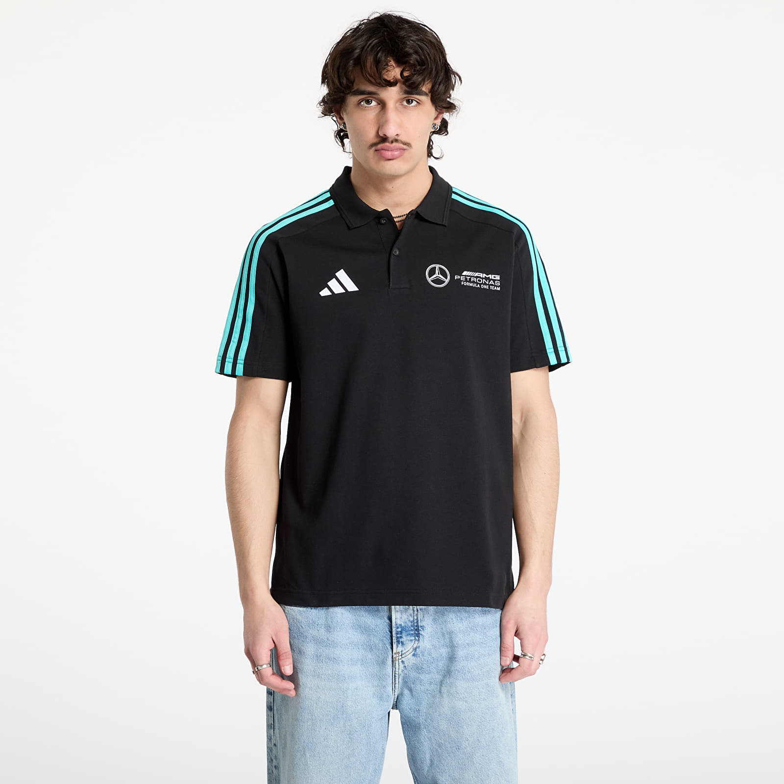 Polo shirts adidas Mercedes - Amg Petronas Formula One Team Dna Polo Men Black/ Black/ White