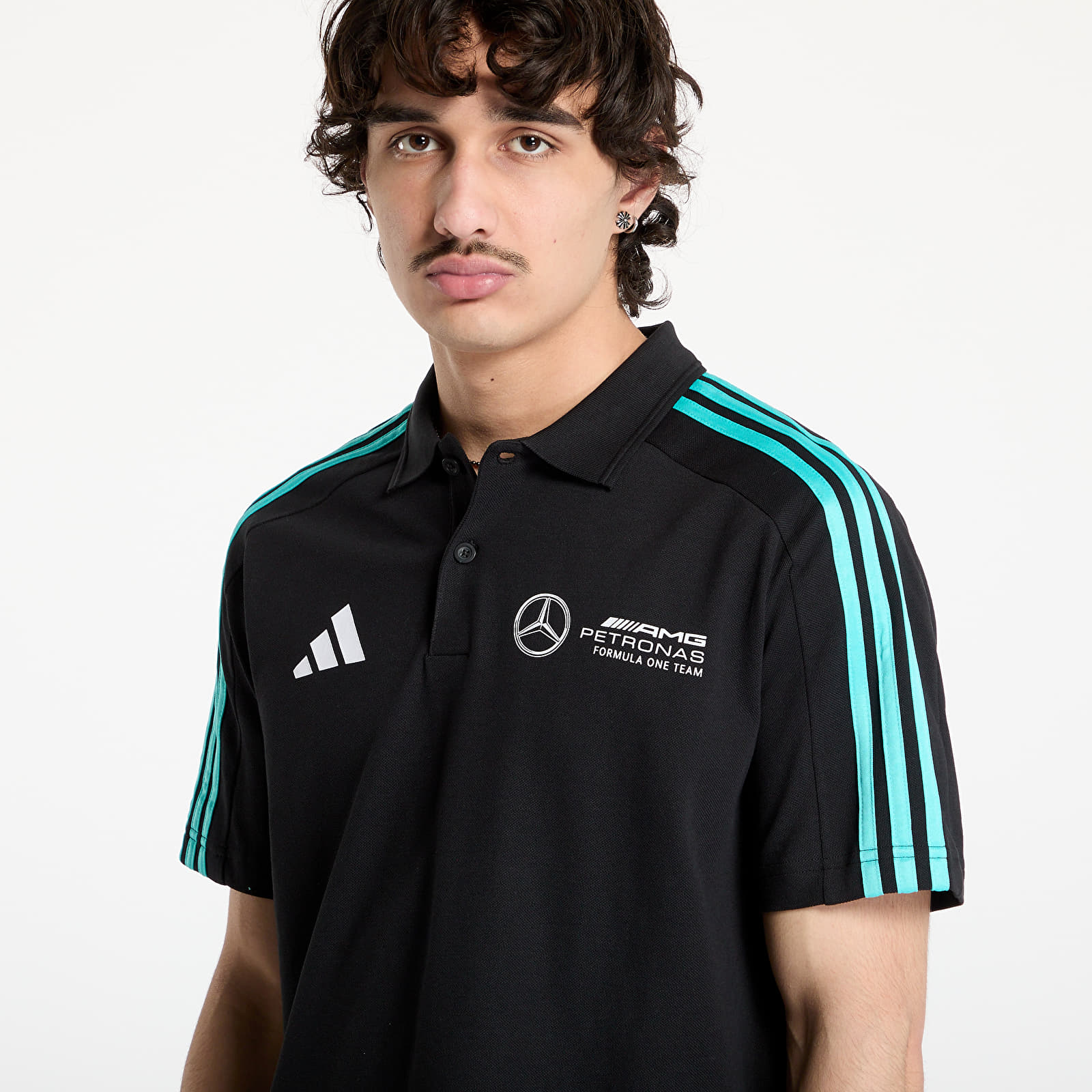 Polo shirts adidas Mercedes - Amg Petronas Formula One Team Dna Polo Men Black/ Black/ White