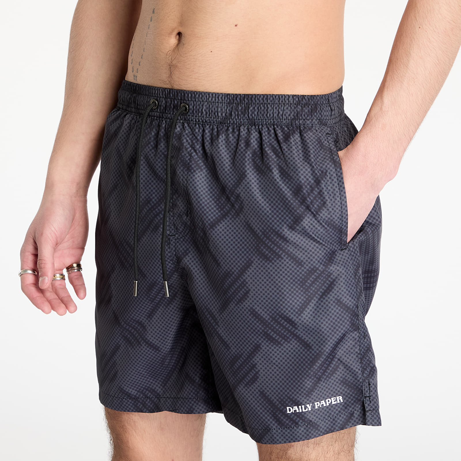 Moške kopalke Daily Paper Dotted Monogram Swimshorts Black