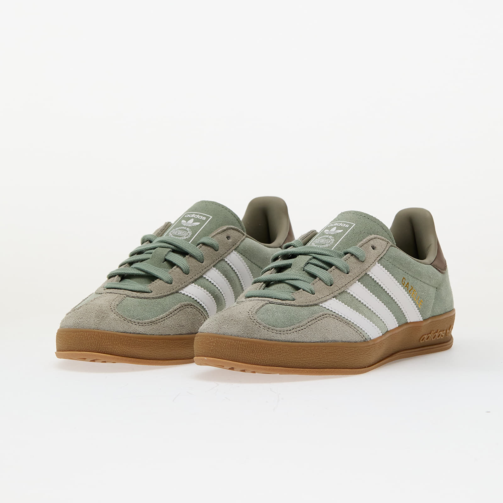 Men's sneakers and shoes adidas Gazelle Indoor Silver Pebble/ Silver Green/ Ftw White