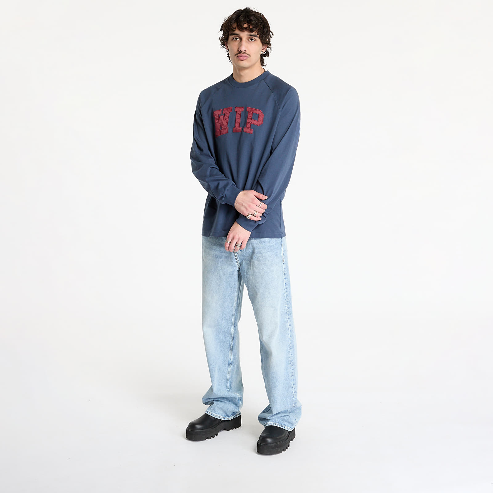 Camisetas hombre Carhartt WIP Longsleeve WIP T-Shirt UNISEX Dusky Blue/ Mulberry