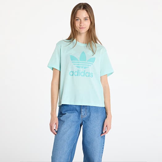 Tričko adidas Adicolor Trefoil Tee Boxy Semi Flash Aqua