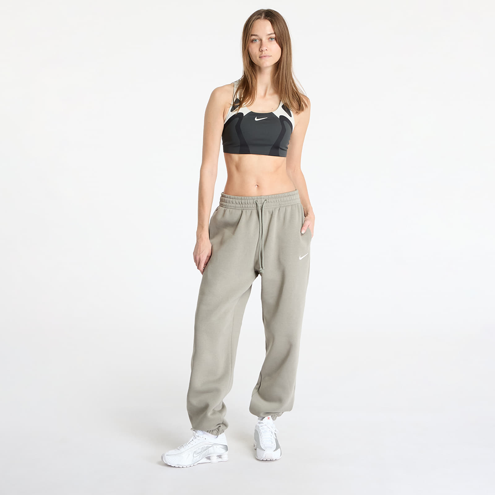 Pantalones de chándal para mujer Nike Sportswear Phoenix Fleece Women's High-Waisted Oversized Sweatpants Light Army/ Sail