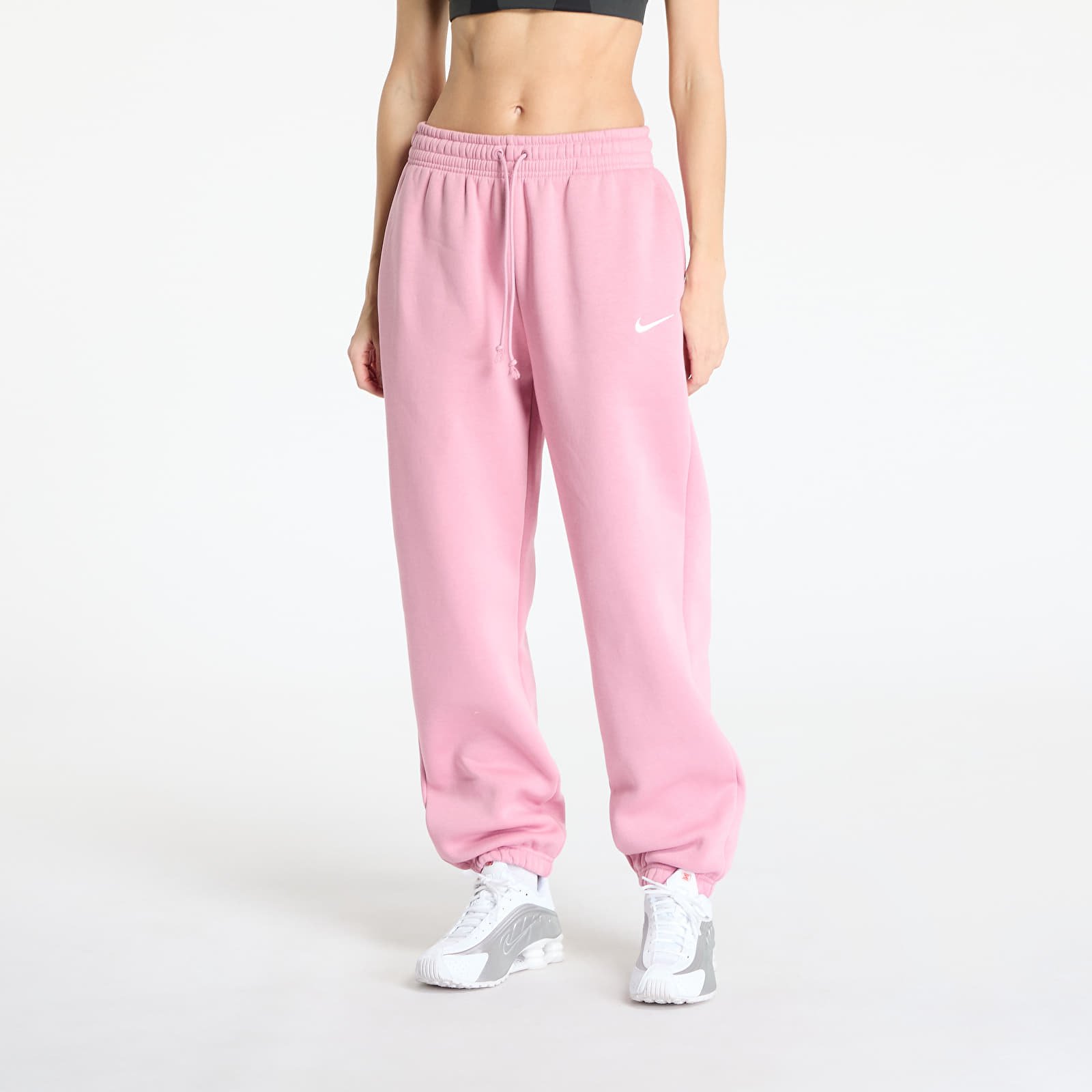 Dámské tepláky Nike Sportswear Phoenix Fleece Women's High-Waisted Oversized Sweatpants Elemental Pink/ Sail