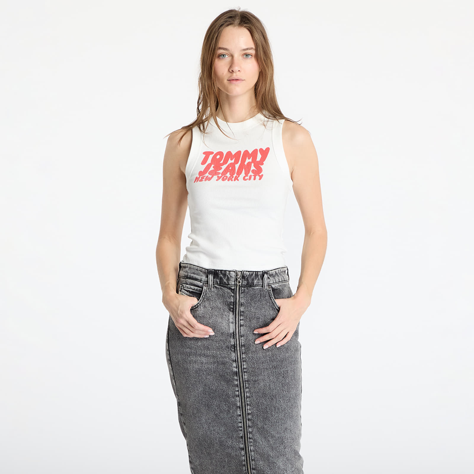 Tommy Jeans Slim Sh Tj Bubble Tee White M akciós termékkép 1