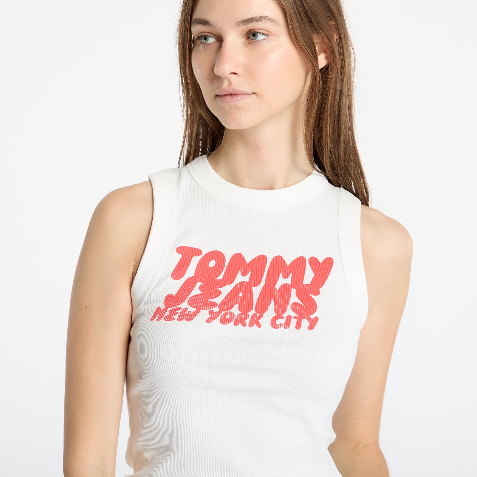 Női pólók Tommy Jeans Slim Sh Tj Bubble Tee White