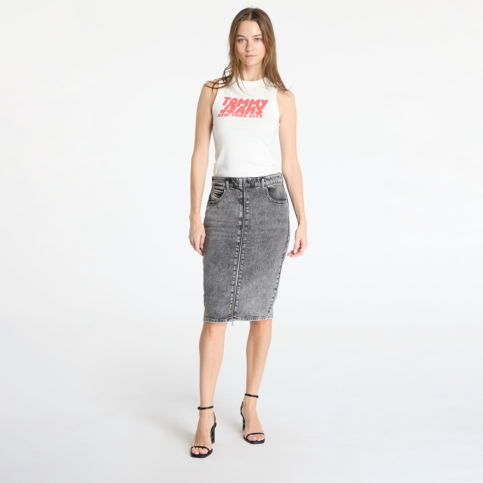 Női pólók Tommy Jeans Slim Sh Tj Bubble Tee White