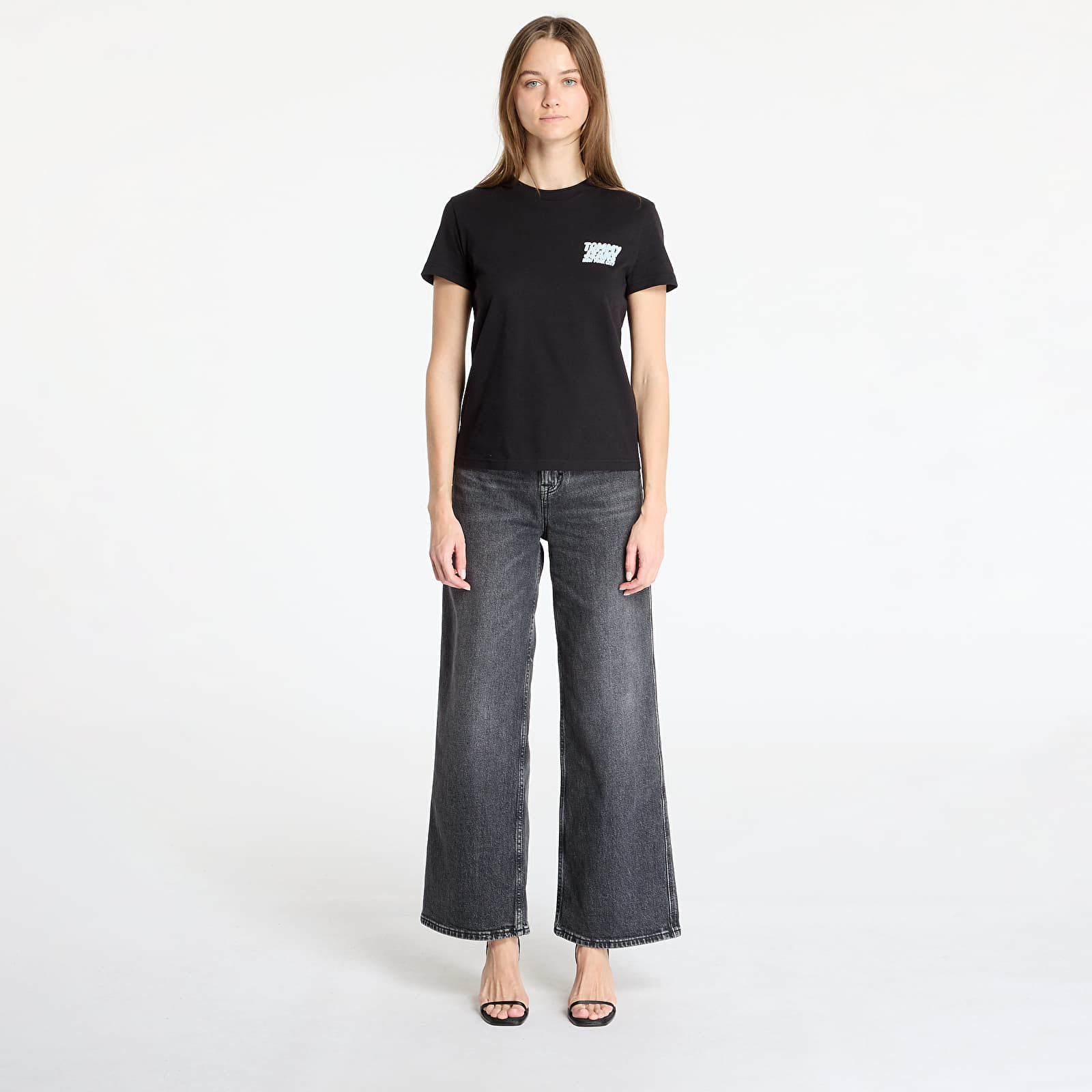 Camisetas de mujer Tommy Jeans Reg Tj Bubble Tee Black