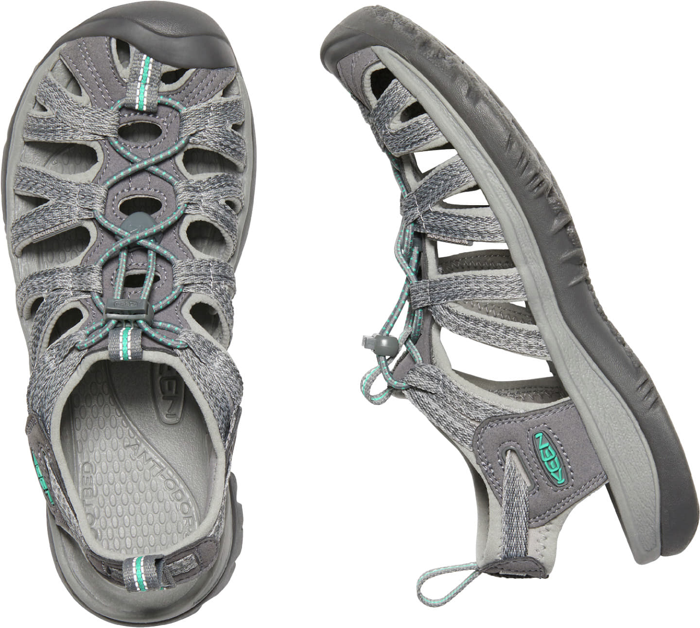 Sneakers und Schuhe für Frauen KEEN Whisper Medium Grey/ Peacock Green