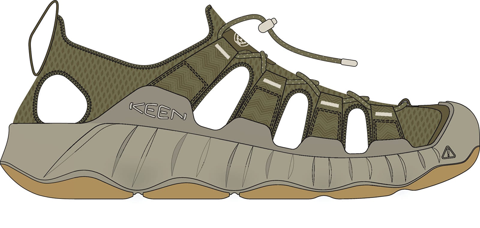 Vīriešu čības un apavi KEEN Hyperport H2 Martini Olive/ Plaza Taupe