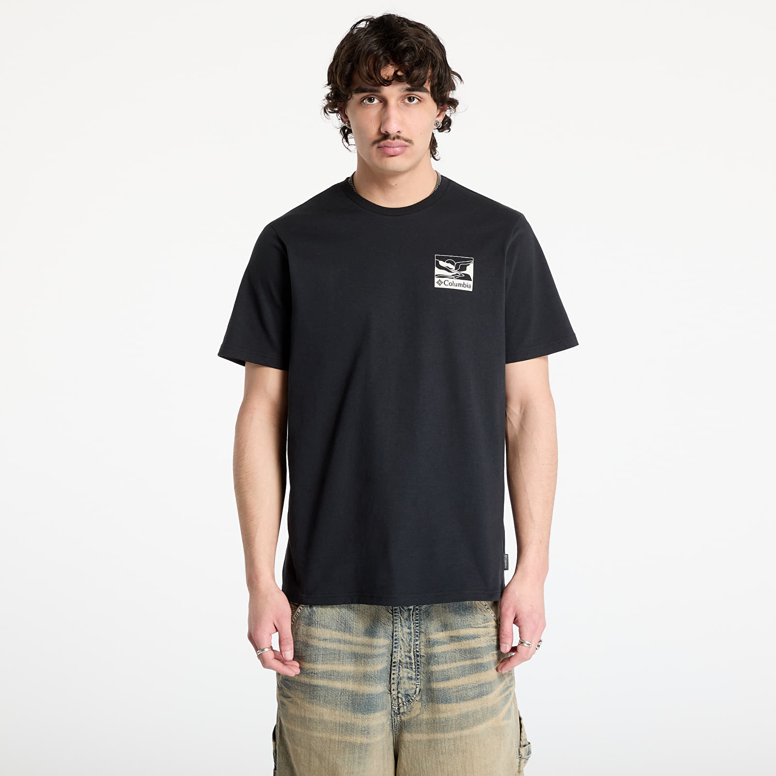 Pánske tričká Columbia Explorers Canyon™ Back SS Tee Black/ Trailscape