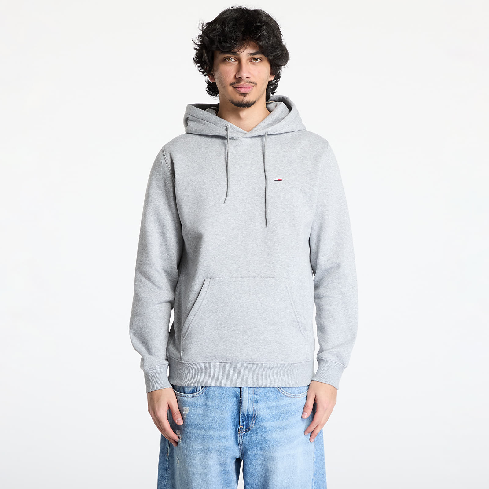 Sudaderas de hombre Tommy Jeans Regular S Flag Hoodie Gray
