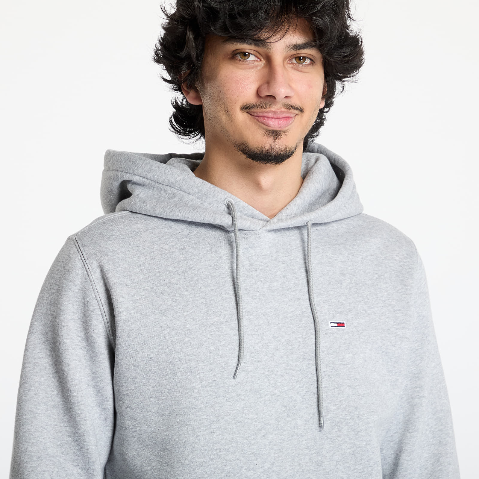 Sudaderas de hombre Tommy Jeans Regular S Flag Hoodie Gray