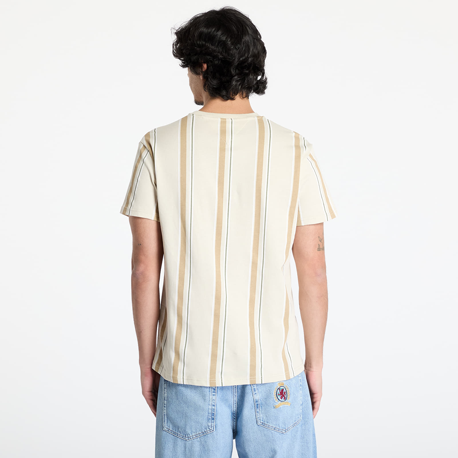 Camisetas hombre Tommy Jeans Regular Vertical Stripe Tee Beige