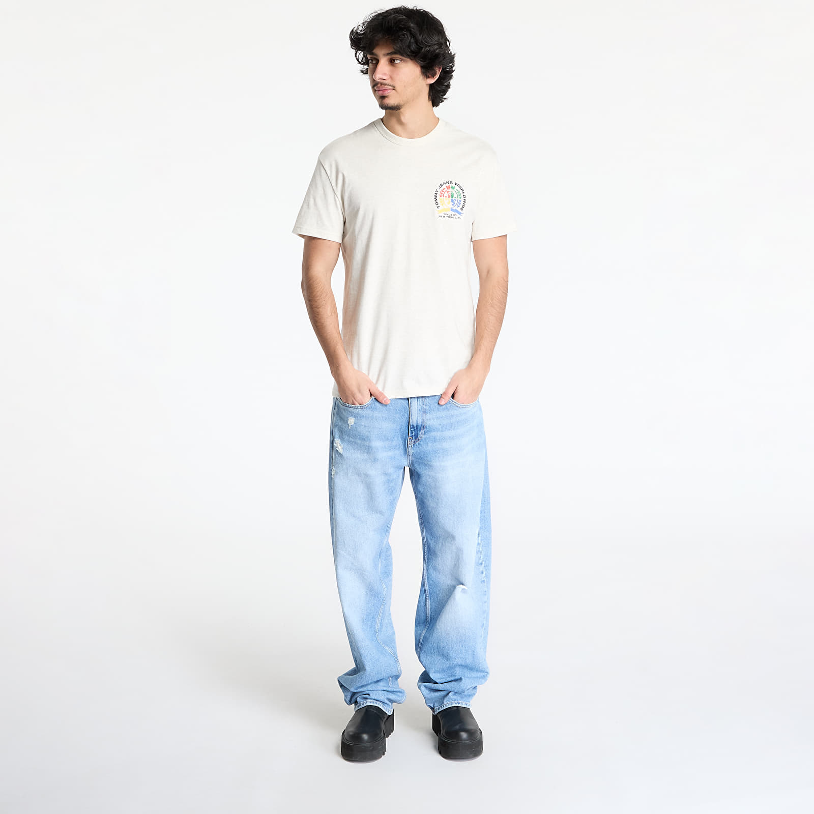 T-Shirts Männer Tommy Jeans Regulat Pop Crest Tee Beige