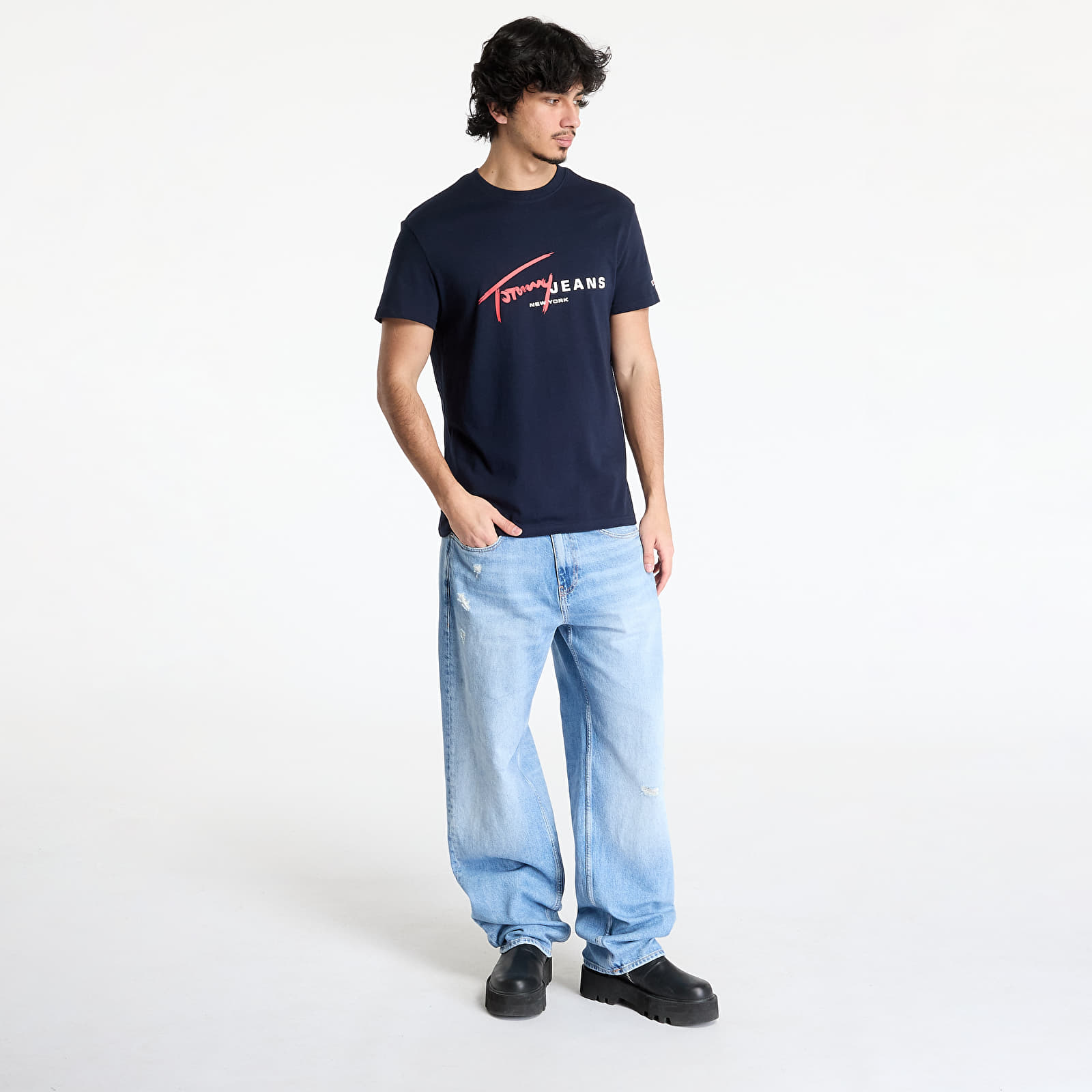 Men's T-shirts Tommy Jeans Regular Signature Dna Tee Blue