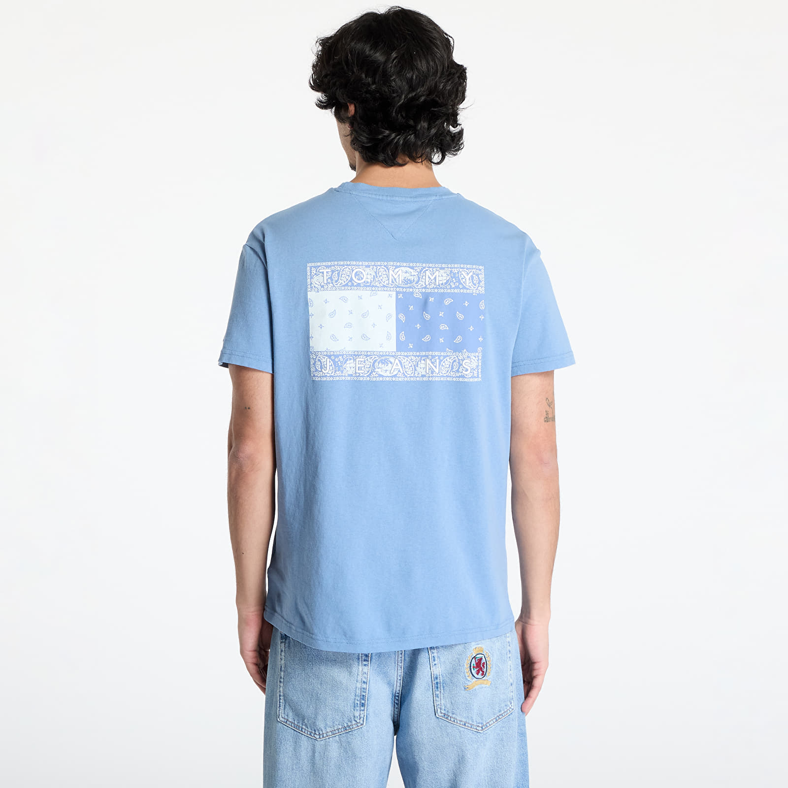 Meeste T-särgid Tommy Jeans Regular Paisley Flag Tee Blue