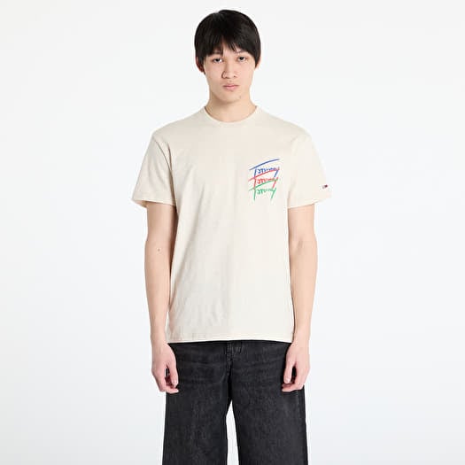 Μπλουζάκι Tommy Jeans Regular Twisted Sign Tee Beige