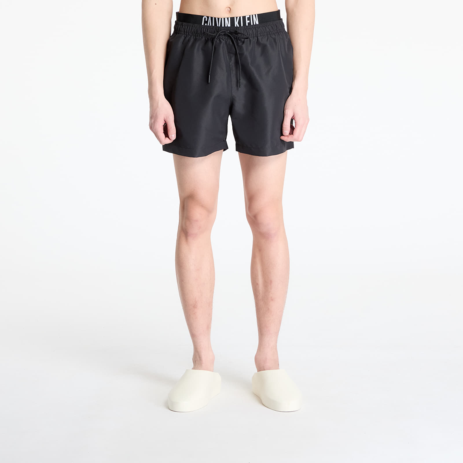 Maillots de bain pour hommes Calvin Klein Jeans Medium Double Wb Boardshorts Black