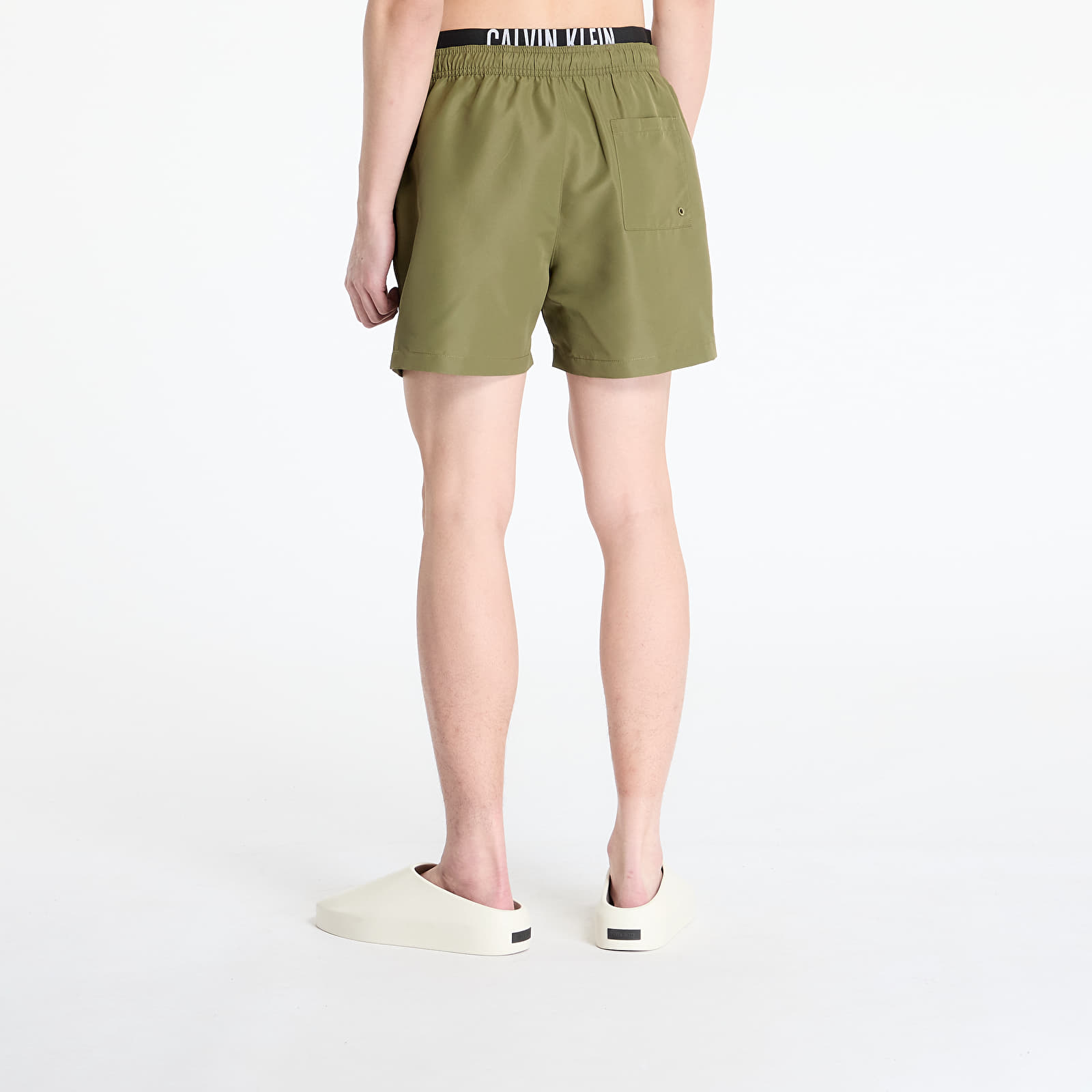 Pánské plavky Calvin Klein Jeans Medium Double Wb Boardshorts Green